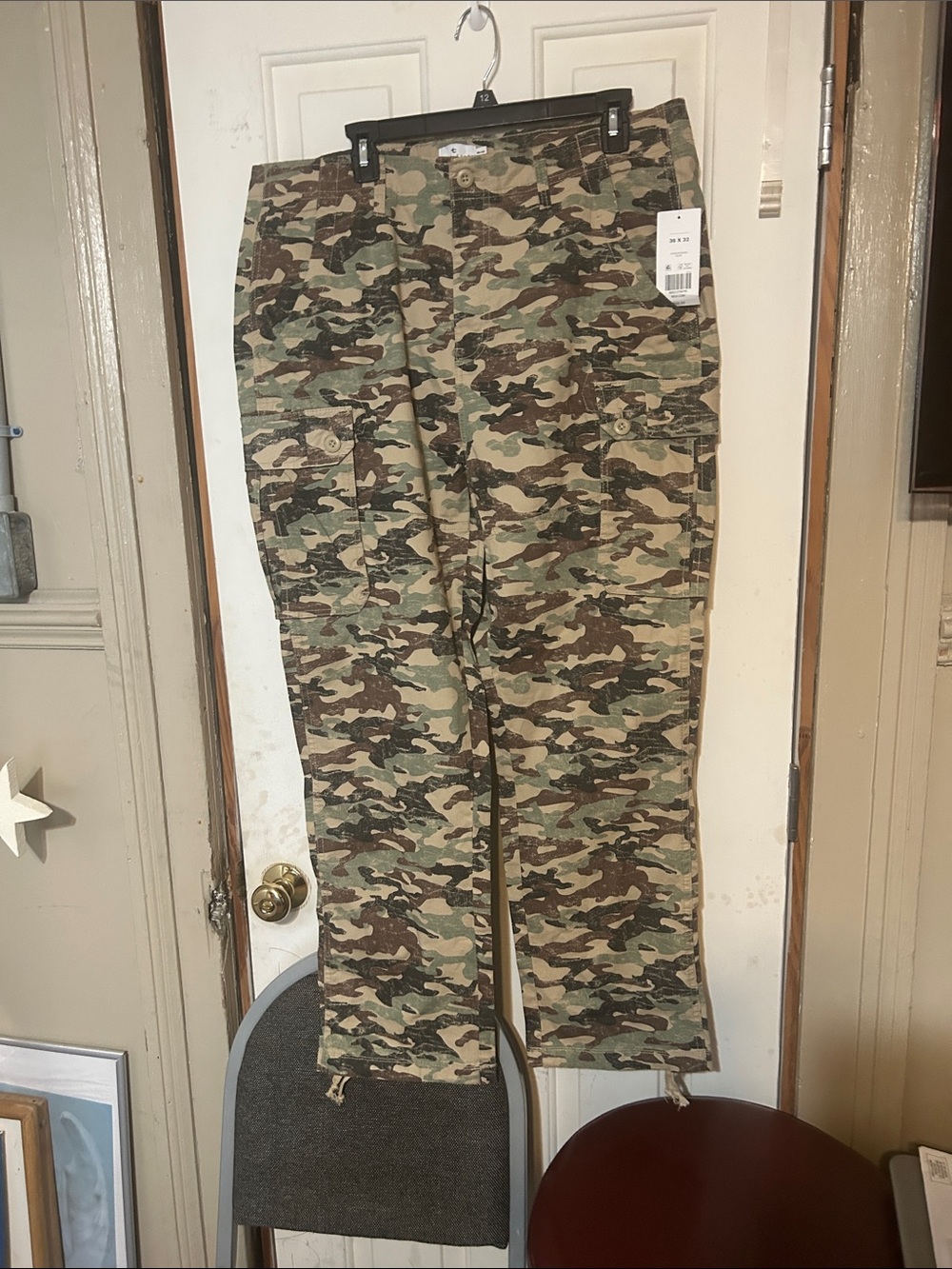 True Craft Men's Camo Cargo Pants - Green/Brown